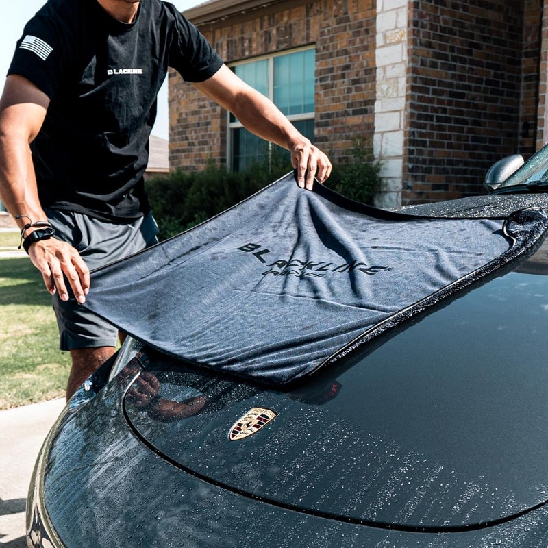 BlackLine 24"x36" Slim Twisted-Loop Drying Towel, 800GSM, Streak Free, Lint Free, Reusable - Car Accessories, Bath Towels, Microfiber Cleaning Cloth - One Pass is All You Need - Image 4